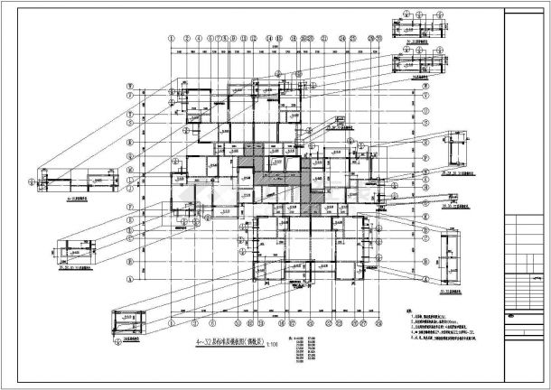 经典32层剪力墙结构高层住宅楼全套结构cad设计施工图纸-图二
