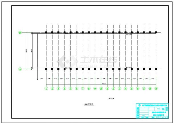 30米跨钢筋厂雨棚结构设计cad图纸-图一