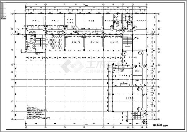 某地区小学校园建筑设计CAD施工图-图二
