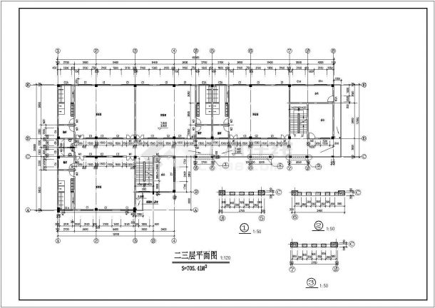  Expanded CAD design drawing of a kindergarten in a certain area - Figure 1