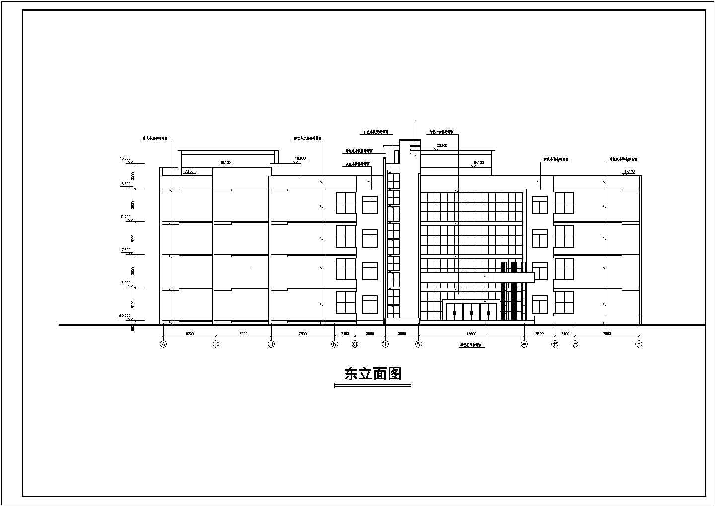 某地区某中学教学楼方案CAD设计图纸