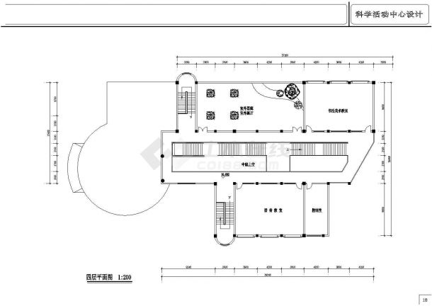 某地区某中学科学活动中心方案CAD设计图纸-图一