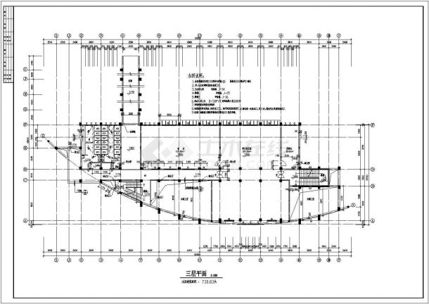 某地区某中学图书综合楼全套施工CAD设计图纸-图二
