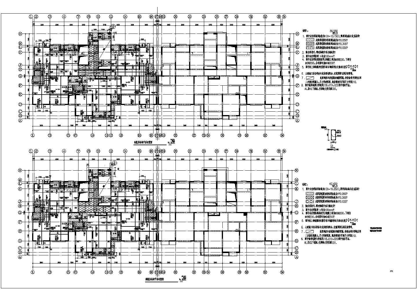 某25层框剪高层住宅楼全套结构cad设计施工图