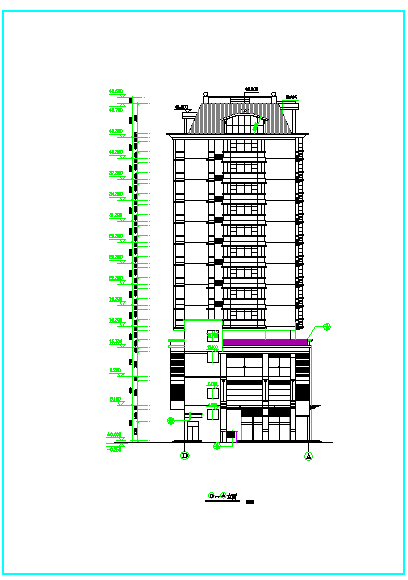 【十层】欧式住宅楼建筑平立剖cad图纸-高层住宅楼-图二