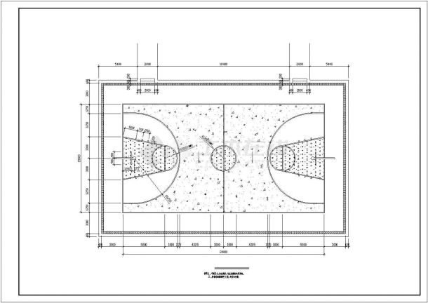 学校标准篮球场做法大样图CAD图纸-图一