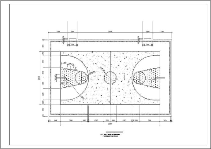 学校标准篮球场做法大样图CAD图纸_图1