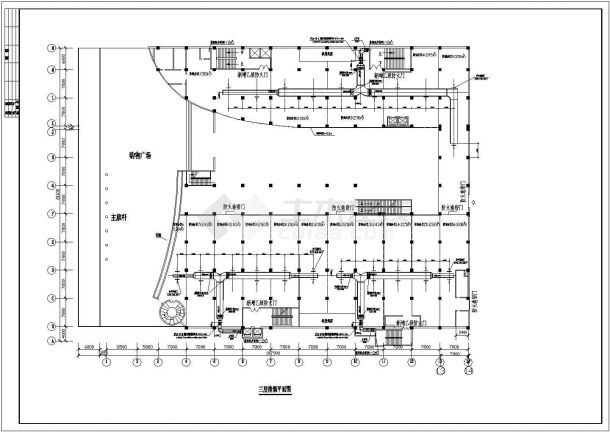 某七层商场通风防排烟设计CAD图纸-图二