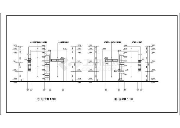 【建筑面积1480平】三层公路服务区办公楼建筑设计图纸-多层建筑图-图一
