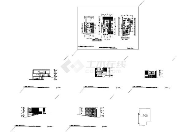 某二层别墅全套cad施工图，共5张图-图一