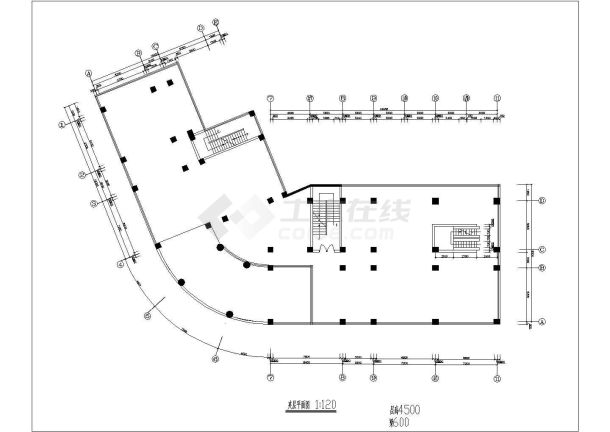七层折形酒店室内装修施工cad设计布置方案图纸-图二