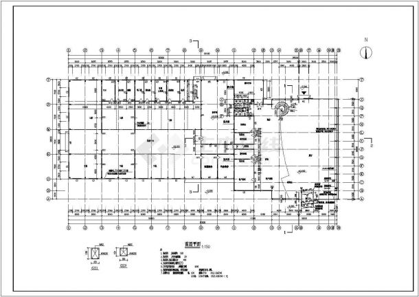 某地区奥迪4S店建筑CAD设计图纸-图一
