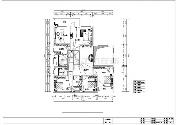 东莞两层别墅户型好现代室内装修设计cad平面布置图纸-图一