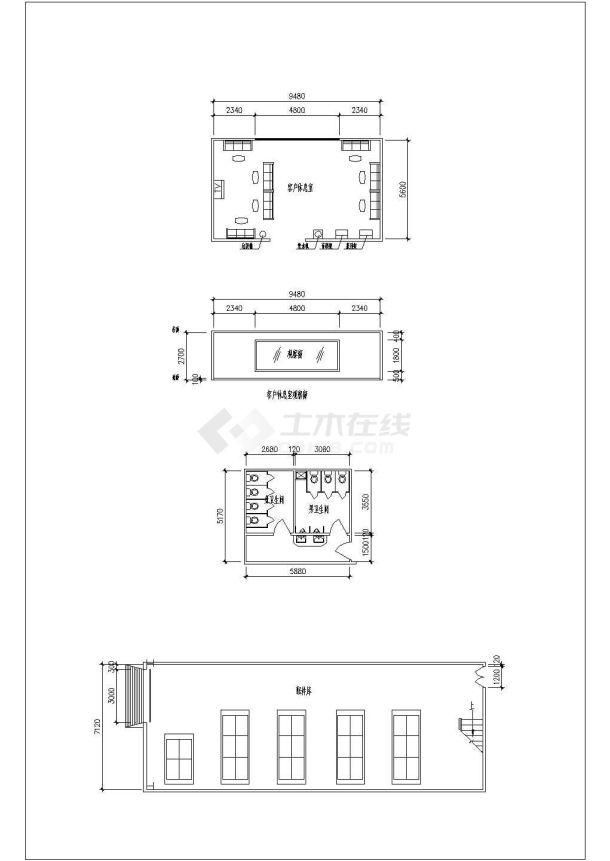 某地区北京现代4S店建筑CAD设计图纸-图二