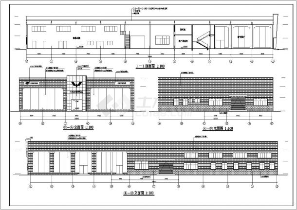 某地区五菱4S店建筑CAD设计图纸-图二