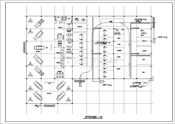 某地区长城汽车专卖店建筑施工CAD设计图纸-图二