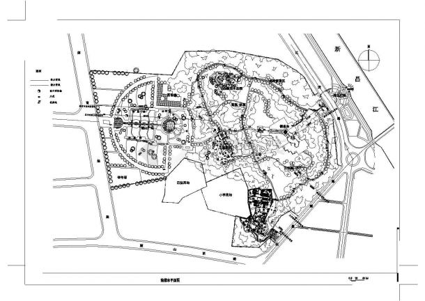 森林公园园林景观规划设计cad方案（园林绿化配置齐全）-图一