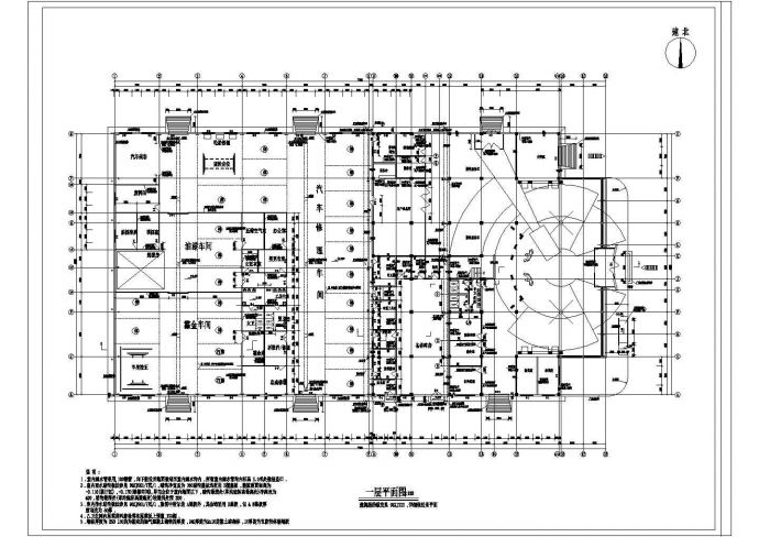 某地区大众标准汽车展厅CAD设计图纸_图1
