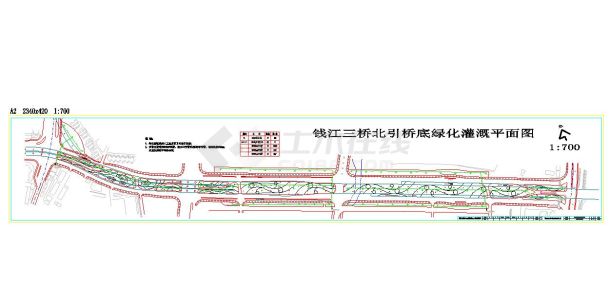 浙江杭州钱江大桥桥底周边景观绿化施工cad设计方案带效果图说明-图二