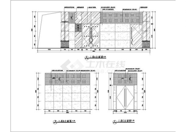 山东某城市文化艺术中心建筑装饰装修施工做法cad设计方案图-图一