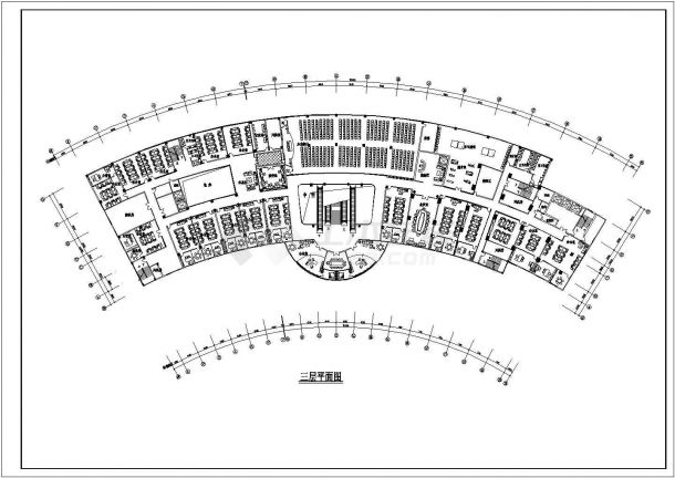 三层城市交通客运站枢纽中心总体设计规划方案平面CAD图纸-图一