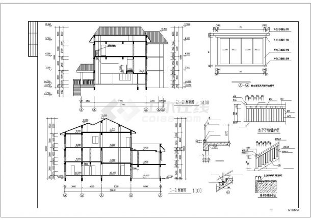 某地三层别墅规划设计建筑方案施工图-图二