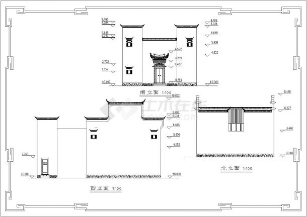 某地培德堂古建筑设计图纸（共3张）-图一