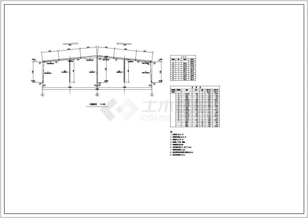 某钢结构仓库全套结构设计cad施工图纸-图二