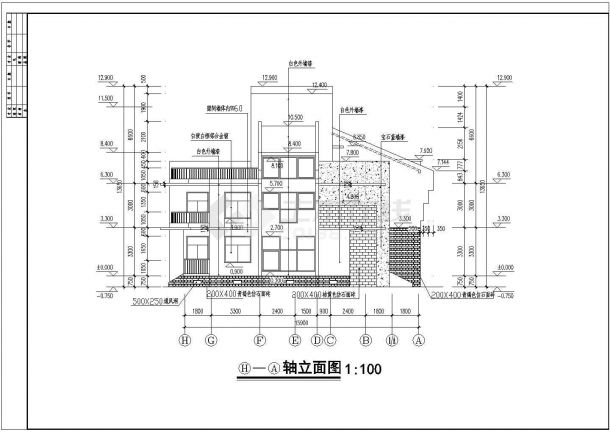 舒适双拼现代别墅详细建筑设计施工图-图二