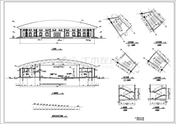 2000多平米高档圆形商务会议室建筑室内装修设计CAD图（含设计说明）-图一