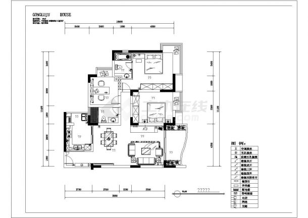 多层集资房楼建筑家居室内装修设计CAD施工图-图二