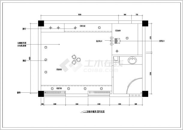 某高层高管宿舍套房室内装修设计CAD施工图-图二