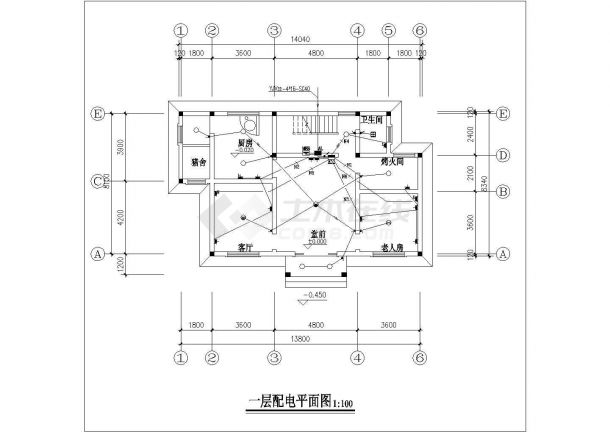 323平方米三层农居电气设计施工图-图一