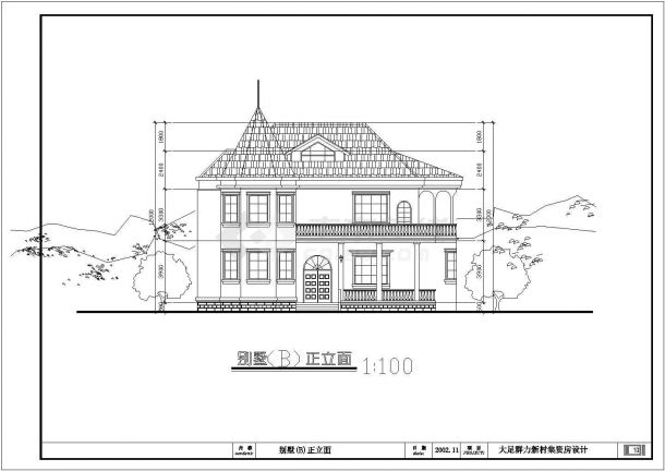 上海市某地区住宅楼平立剖CAD设计图-图一