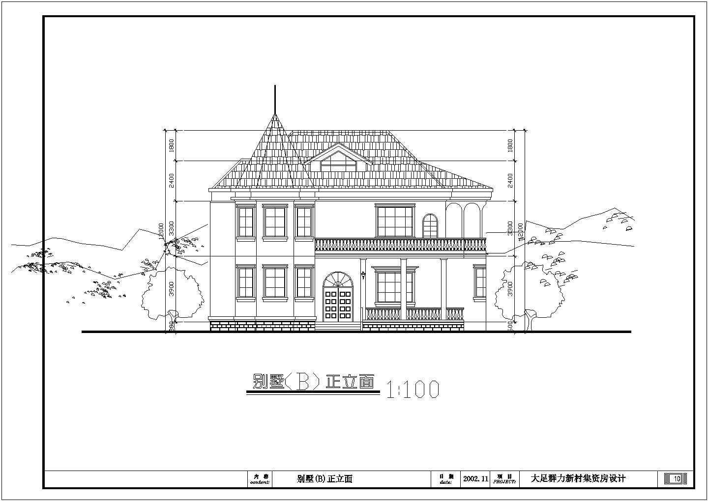 上海市某地区住宅楼平立剖CAD设计图