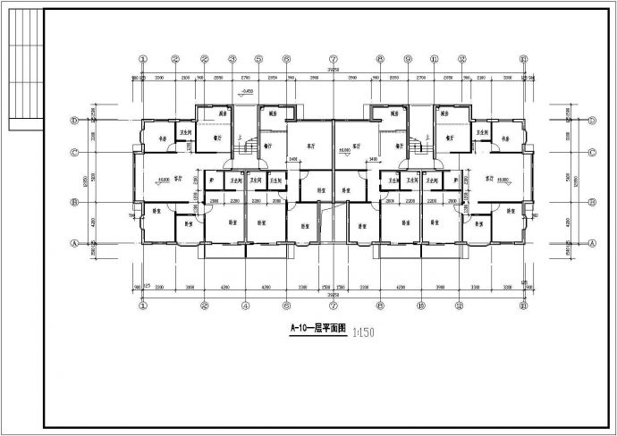浙江温州某住宅区各楼层全套设计带跃层cad平面布置方案图纸_图1