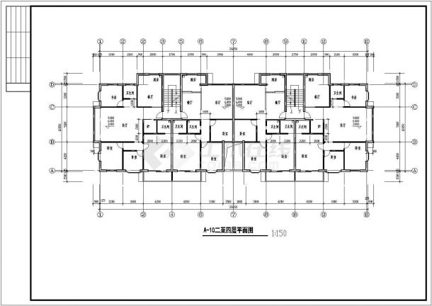 浙江温州某住宅区各楼层全套设计带跃层cad平面布置方案图纸-图二