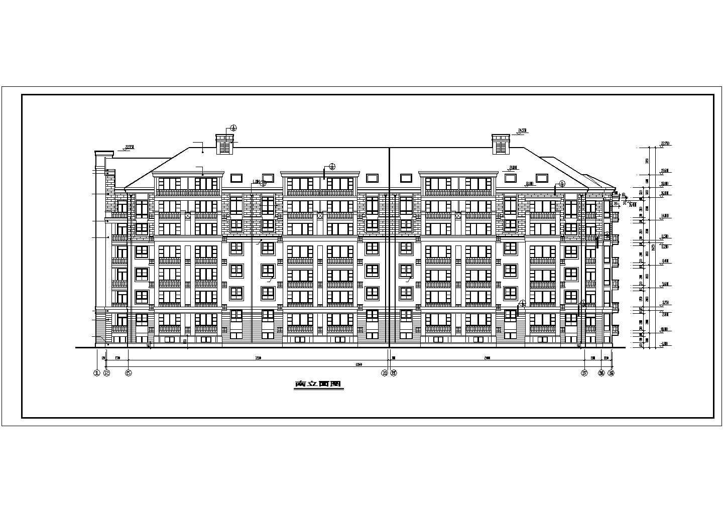 【半地下室】五层住宅楼建筑设计平立剖图纸-建筑住宅设计图纸