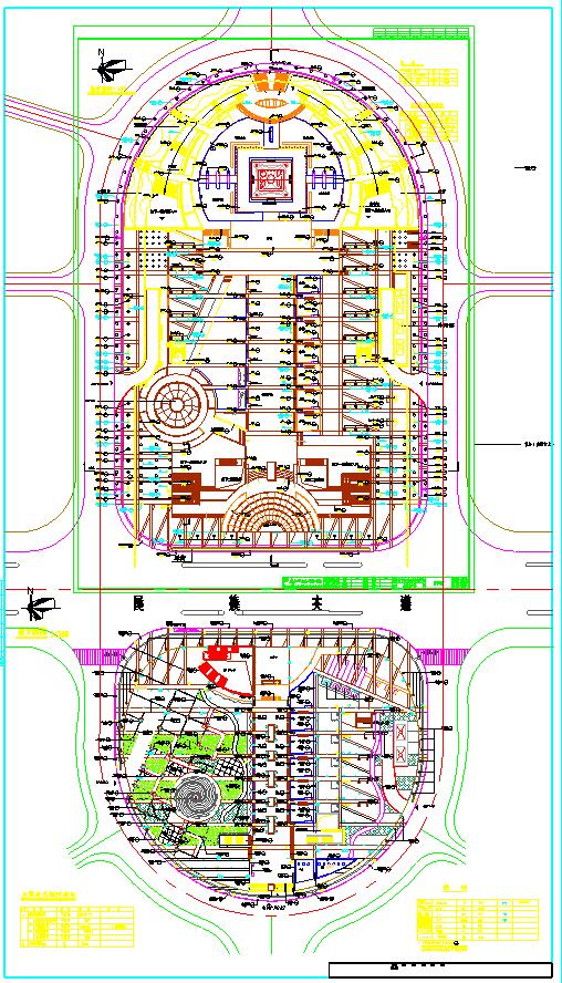 南宁市中心大型休闲广场带喷泉雕塑全套景观规划设计cad平面布置图_图1