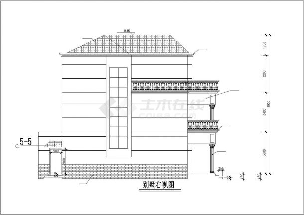 126平方米三层别墅结构设计施工图-图二
