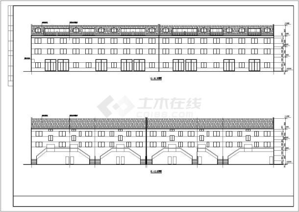 江苏省某地区三层联建房建筑施工图-图一