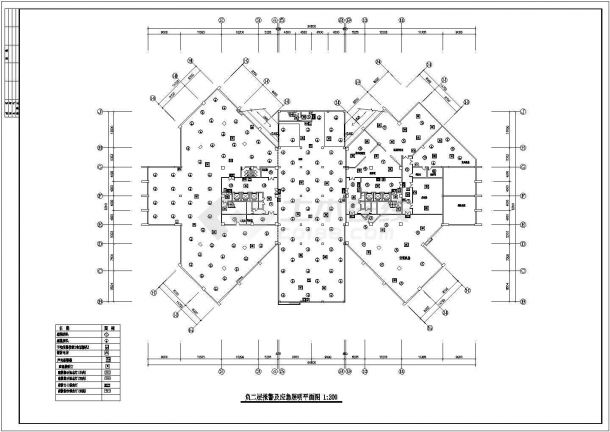 高层办公楼电气设计方案施工平面图-图二