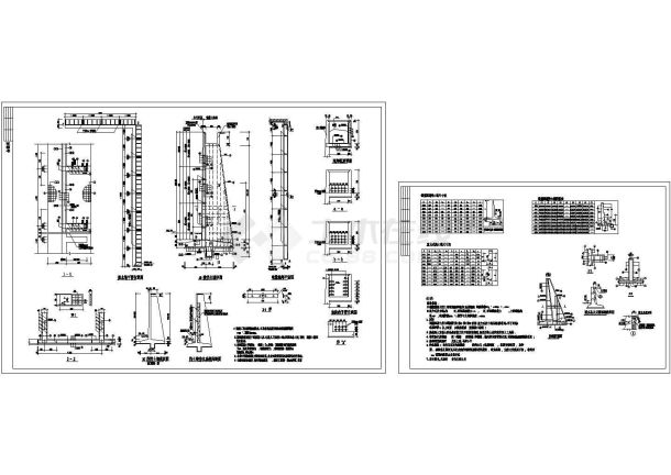 重力挡土墙设计CAD施工图-图一