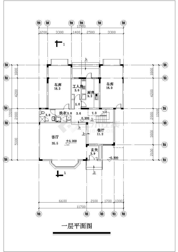 某低层连排高档住宅建筑设计施工图-图二