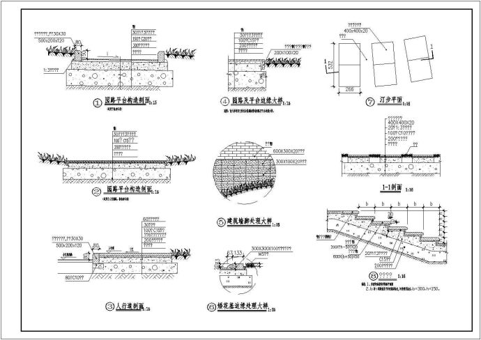 【园林景观图块】园林小品节点CAD大样图_图1