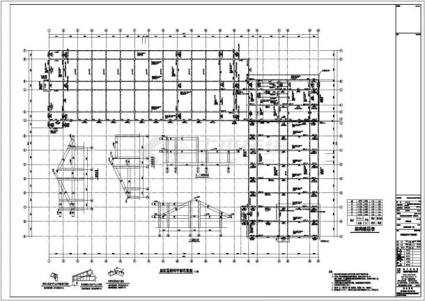 学生宿舍楼框架结构CAD施工图纸（比较完整的）-图一
