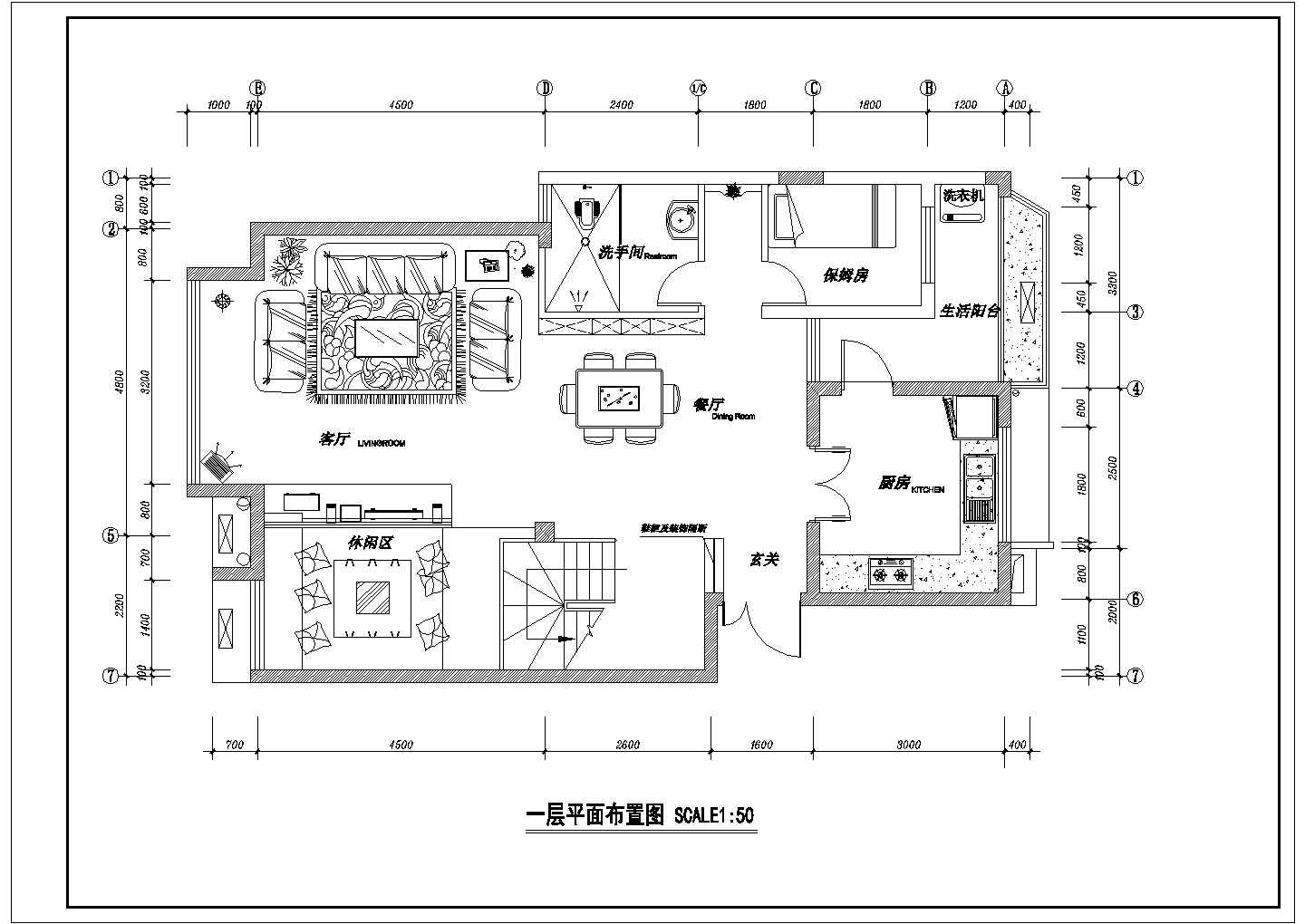 90平方米三层中式风格别墅室内装修设计施工图