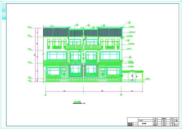 中式高档仿古别墅全套建筑设计cad施工图-图二