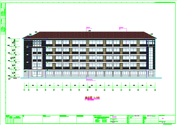 某学校六层框架结构宿舍楼建筑cad设计施工图_多层宿舍楼施工图-图一