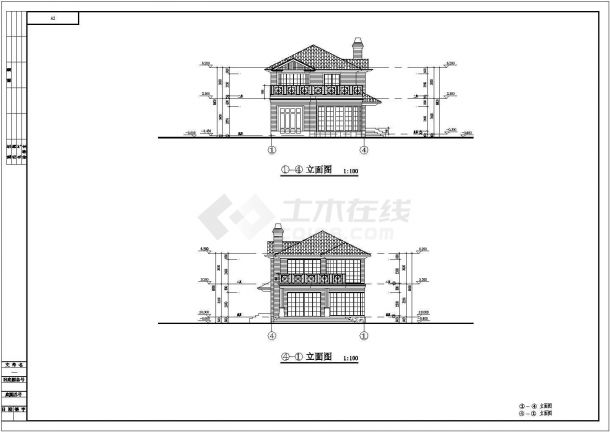 上海二层别墅式办公楼砖混结构建筑设计施工全套cad施工布置图-图一